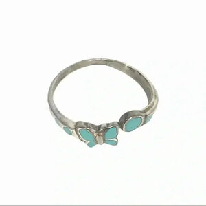 925 STERLING SILVER TOE RING XS BUTTERFLY STONE OPEN BEACH VACATION JEWELRY